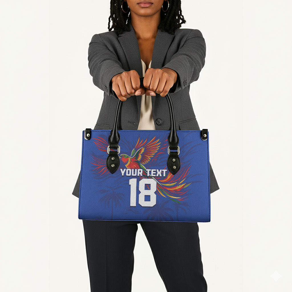 Haiti Heritage Football 2026 Custom Leather Bag Hispaniolan Trogon Bird