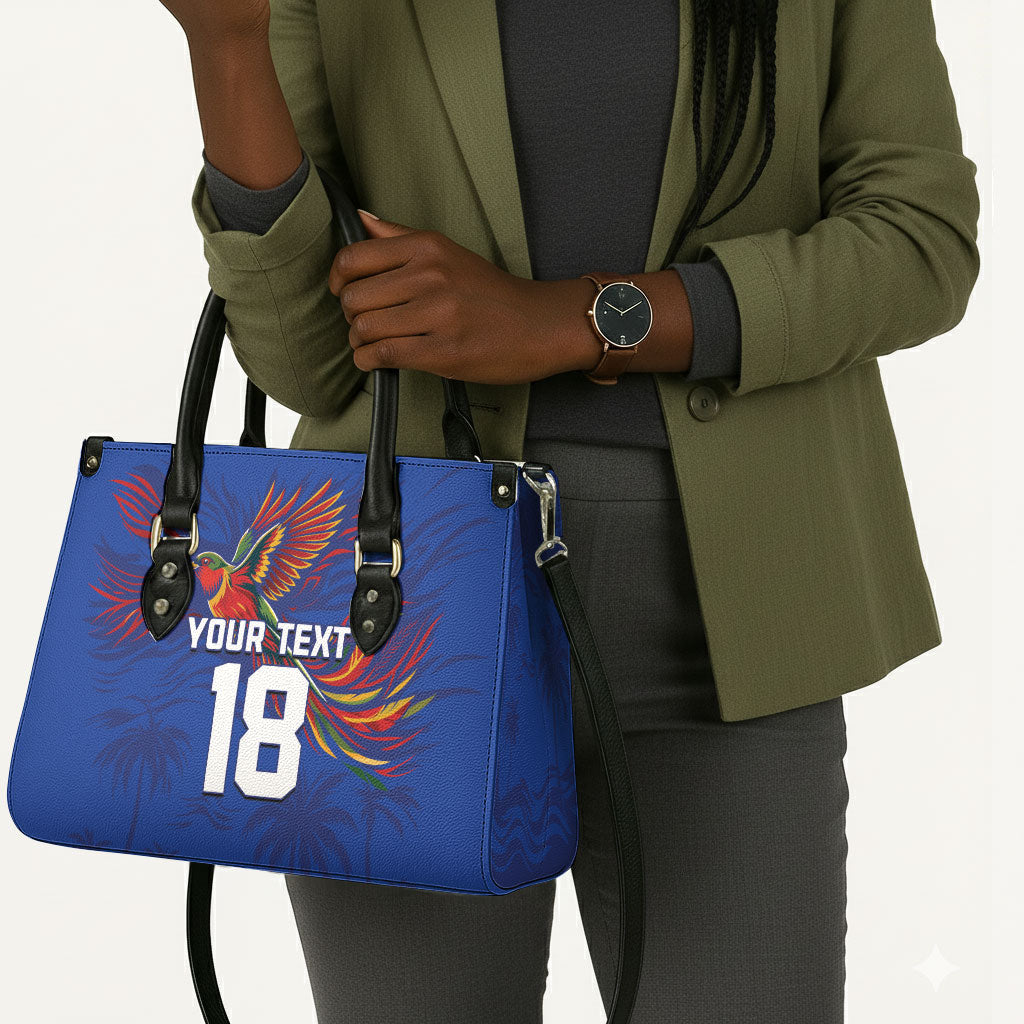 Haiti Heritage Football 2026 Custom Leather Bag Hispaniolan Trogon Bird