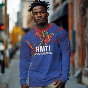 Haiti Heritage Football 2026 Custom Long Sleeve Shirt Hispaniolan Trogon Bird