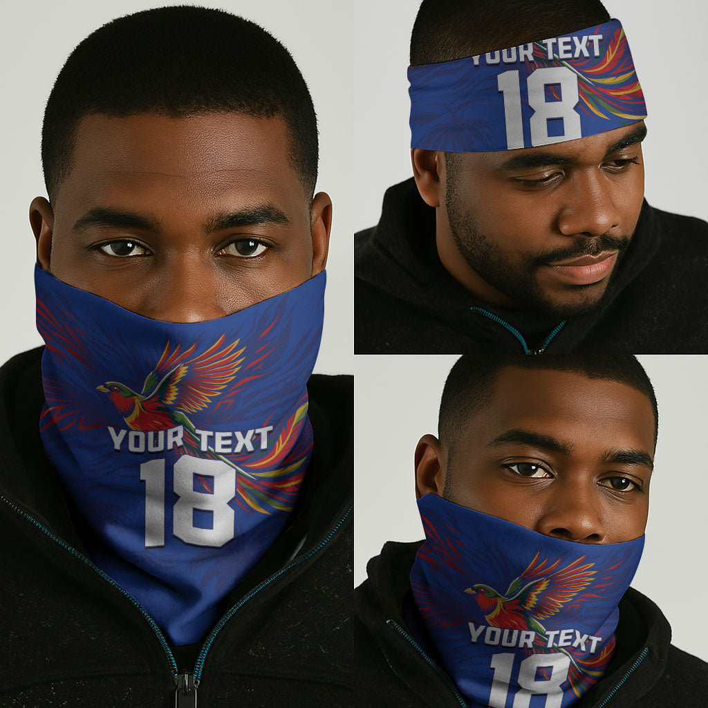 Haiti Heritage Football 2026 Custom Neck Gaiter Hispaniolan Trogon Bird