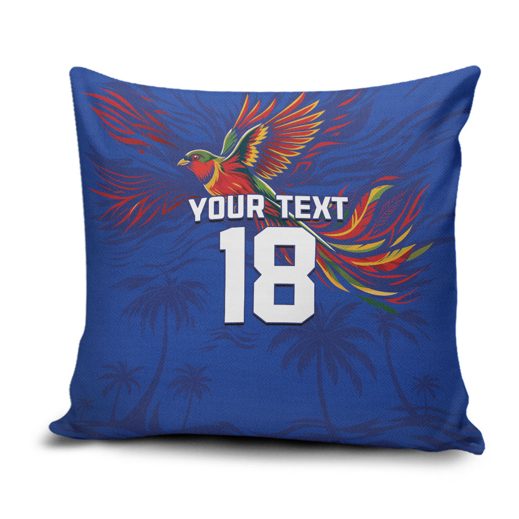 Haiti Heritage Football 2026 Custom Pillow Cover Hispaniolan Trogon Bird