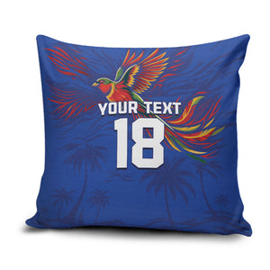 Haiti Heritage Football 2026 Custom Pillow Cover Hispaniolan Trogon Bird