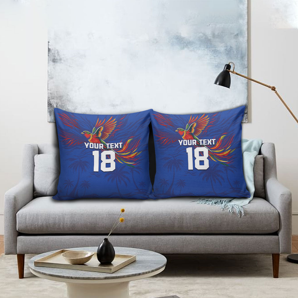 Haiti Heritage Football 2026 Custom Pillow Cover Hispaniolan Trogon Bird