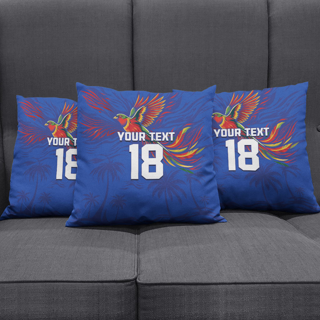 Haiti Heritage Football 2026 Custom Pillow Cover Hispaniolan Trogon Bird