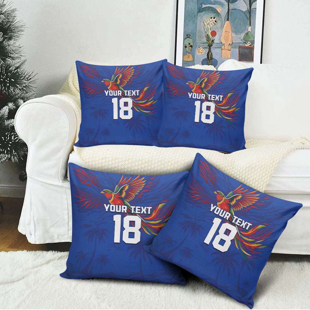 Haiti Heritage Football 2026 Custom Pillow Cover Hispaniolan Trogon Bird