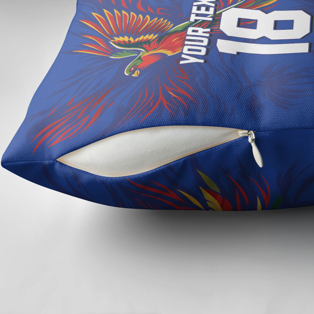 Haiti Heritage Football 2026 Custom Pillow Cover Hispaniolan Trogon Bird