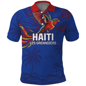 Haiti Heritage Football 2026 Custom Polo Shirt Hispaniolan Trogon Bird