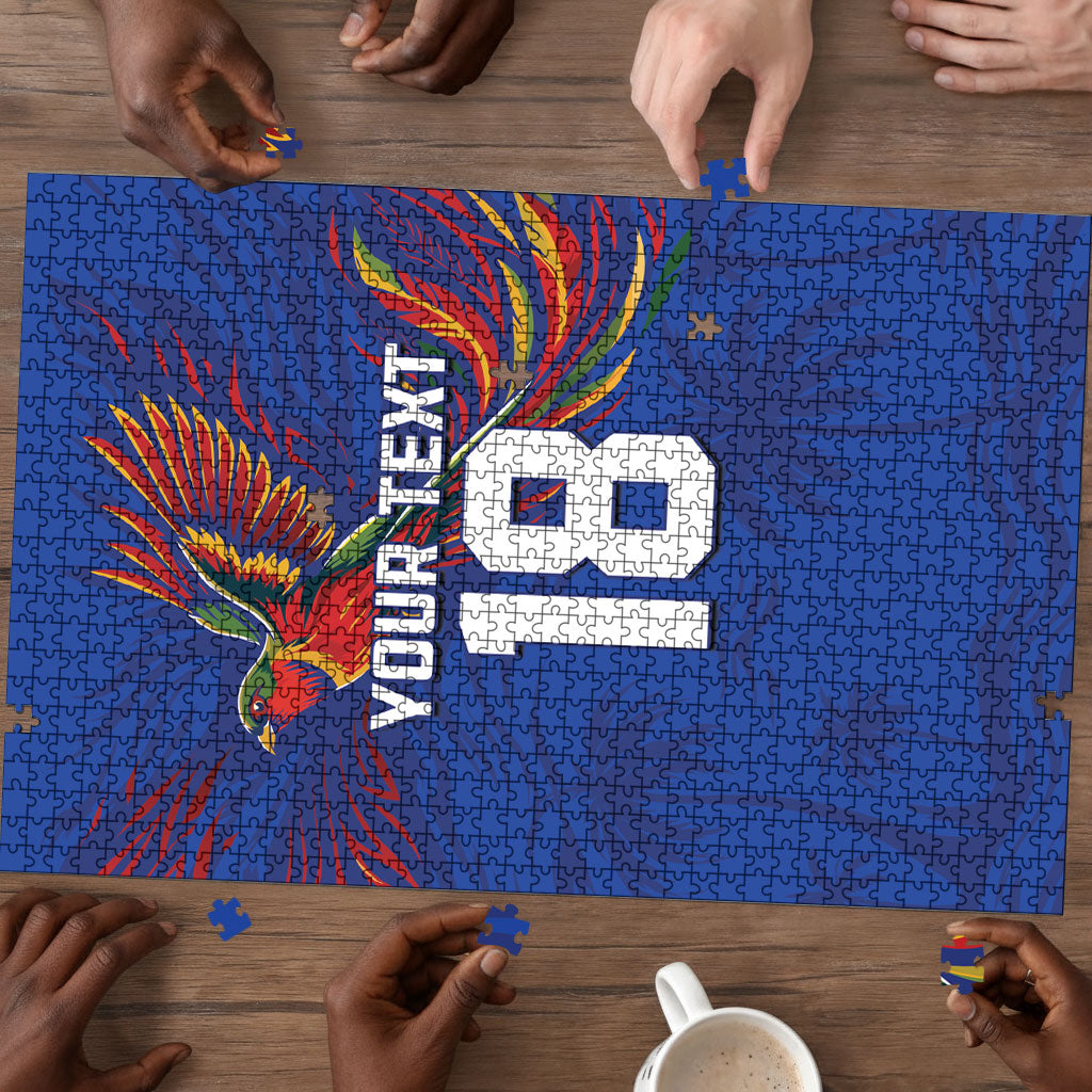 Haiti Heritage Football 2026 Custom Puzzle Hispaniolan Trogon Bird