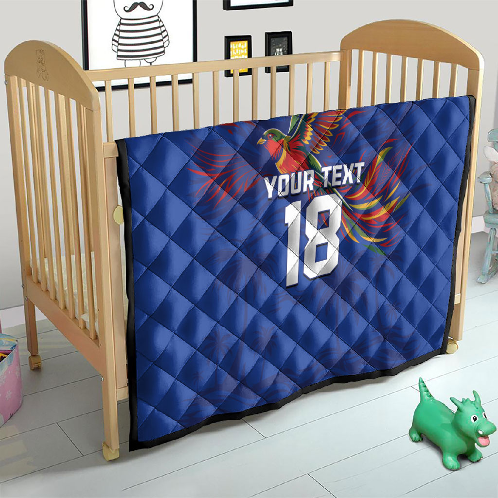Haiti Heritage Football 2026 Custom Quilt Hispaniolan Trogon Bird