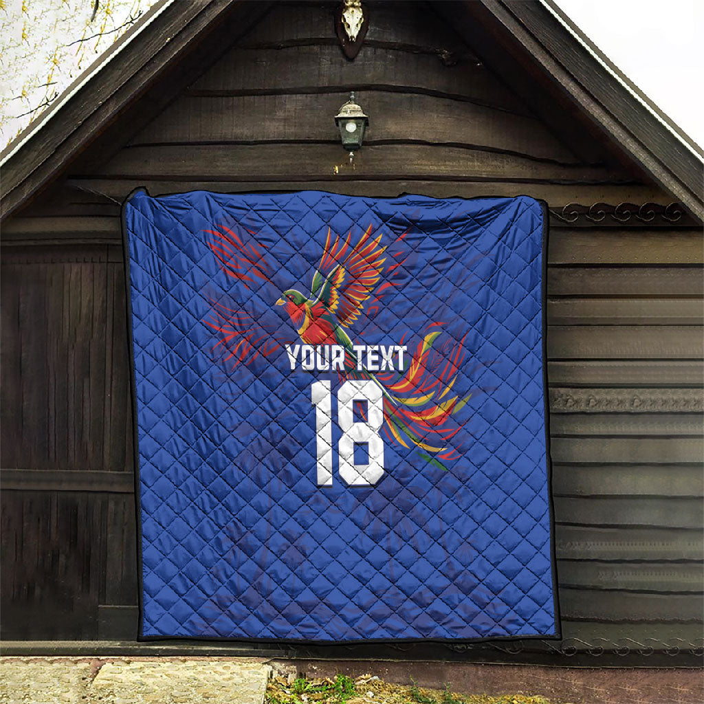 Haiti Heritage Football 2026 Custom Quilt Hispaniolan Trogon Bird