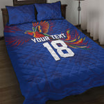 Haiti Heritage Football 2026 Custom Quilt Bed Set Hispaniolan Trogon Bird