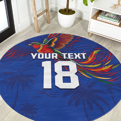 Haiti Heritage Football 2026 Custom Round Carpet Hispaniolan Trogon Bird