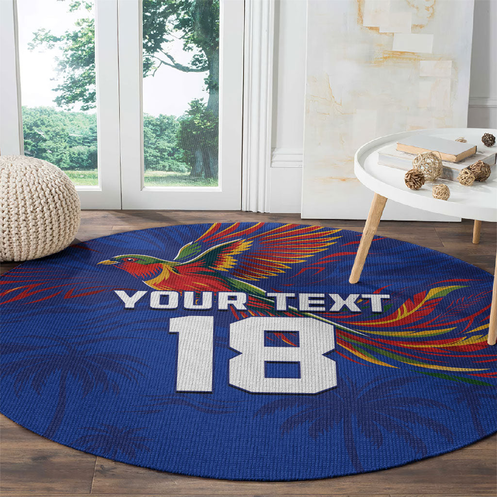 Haiti Heritage Football 2026 Custom Round Carpet Hispaniolan Trogon Bird