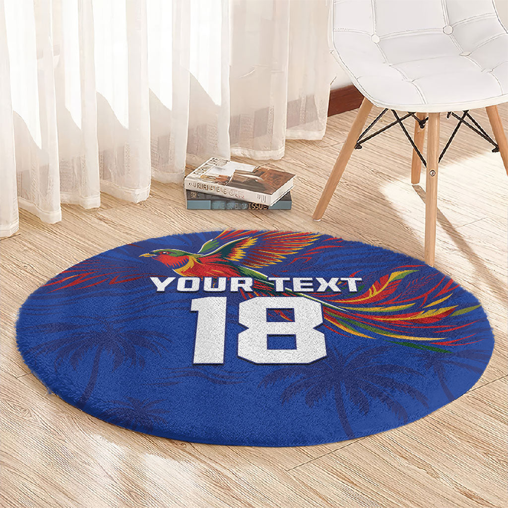 Haiti Heritage Football 2026 Custom Round Carpet Hispaniolan Trogon Bird