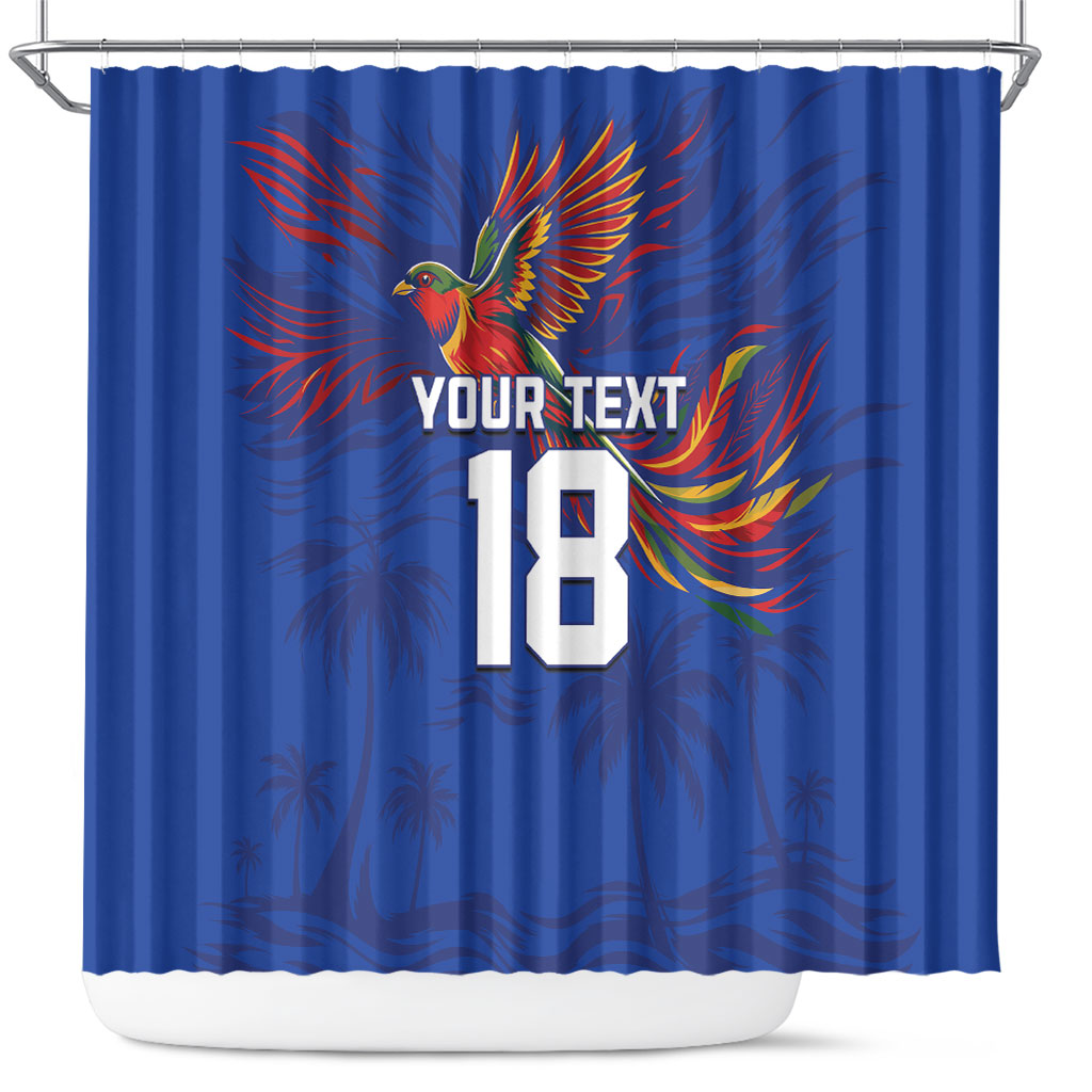Haiti Heritage Football 2026 Custom Shower Curtain Hispaniolan Trogon Bird