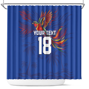Haiti Heritage Football 2026 Custom Shower Curtain Hispaniolan Trogon Bird