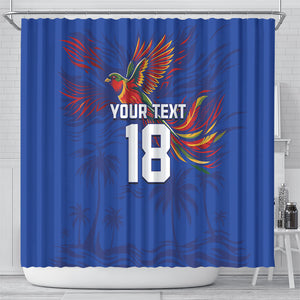 Haiti Heritage Football 2026 Custom Shower Curtain Hispaniolan Trogon Bird