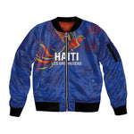 Haiti Heritage Football 2026 Custom Sleeve Zip Bomber Jacket Hispaniolan Trogon Bird