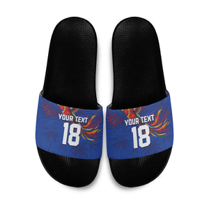 Haiti Heritage Football 2026 Custom Slide Sandals Hispaniolan Trogon Bird