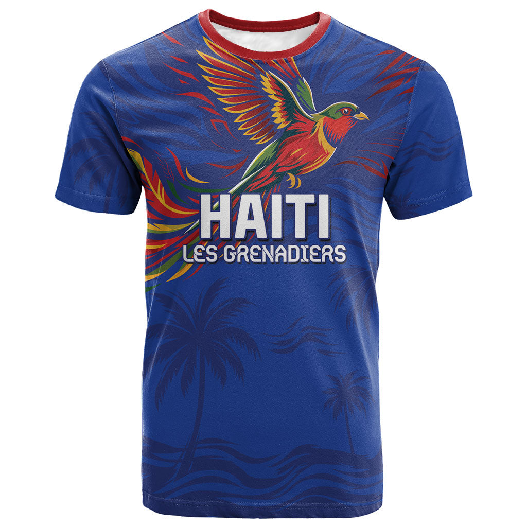 Haiti Heritage Football 2026 Custom T shirt Hispaniolan Trogon Bird