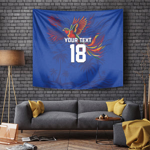 Haiti Heritage Football 2026 Custom Tapestry Hispaniolan Trogon Bird