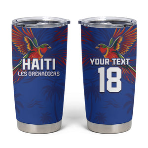 Haiti Heritage Football 2026 Custom Tumbler Cup Hispaniolan Trogon Bird