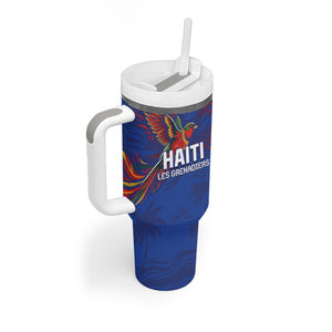 Haiti Heritage Football 2026 Custom Tumbler With Handle Hispaniolan Trogon Bird