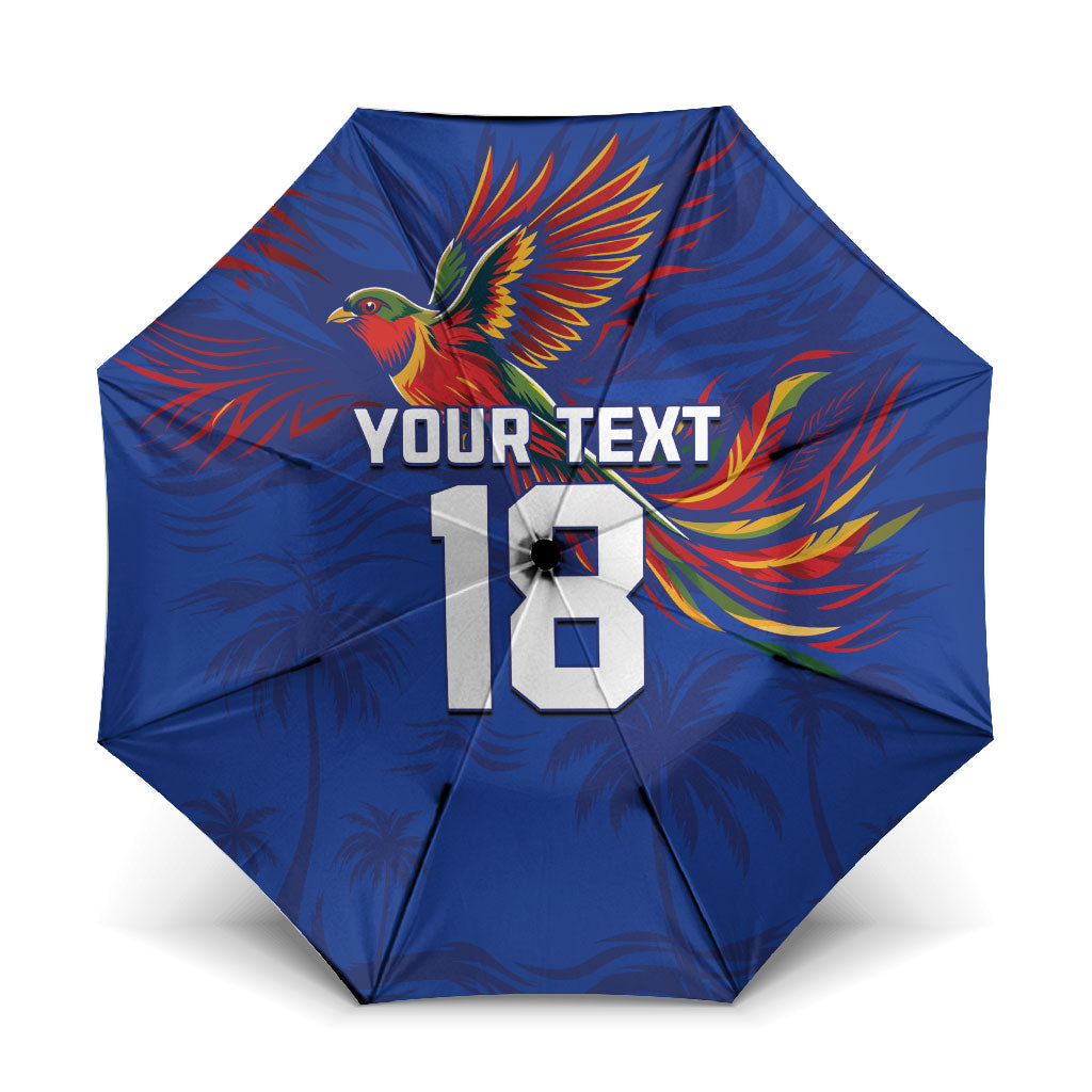 Haiti Heritage Football 2026 Custom Umbrella Hispaniolan Trogon Bird