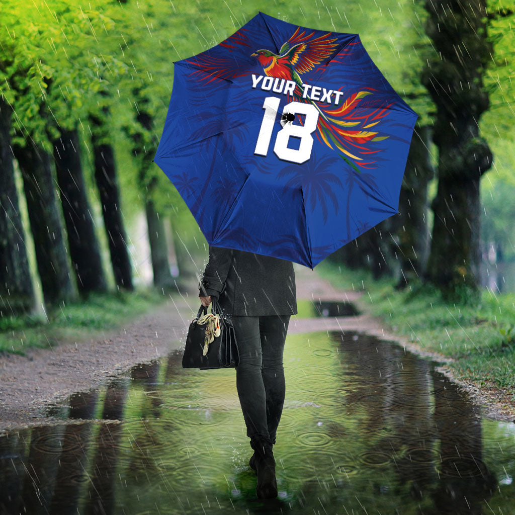 Haiti Heritage Football 2026 Custom Umbrella Hispaniolan Trogon Bird