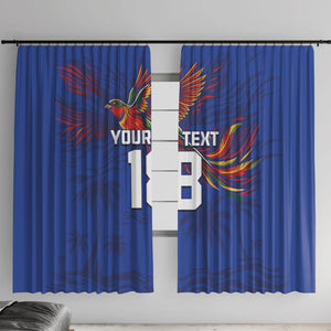 Haiti Heritage Football 2026 Custom Window Curtain Hispaniolan Trogon Bird
