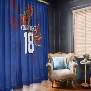 Haiti Heritage Football 2026 Custom Window Curtain Hispaniolan Trogon Bird