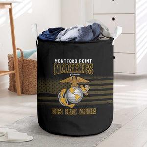 Honoring First Black Marines Laundry Basket The Montford Point Heroes - African Pride