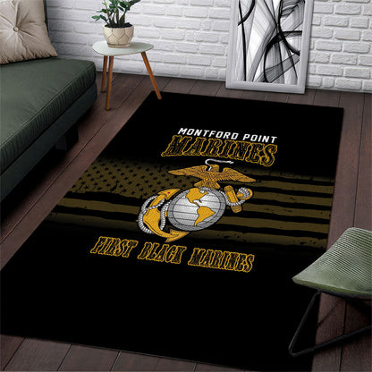 Honoring First Black Marines Area Rug The Montford Point Heroes - African Pride