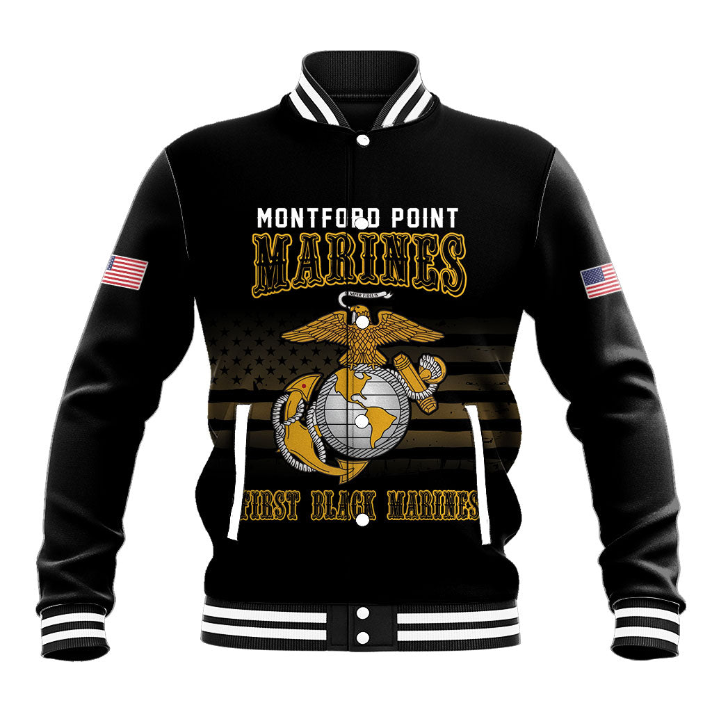 Honoring First Black Marines Baseball Jacket The Montford Point Heroes - African Pride