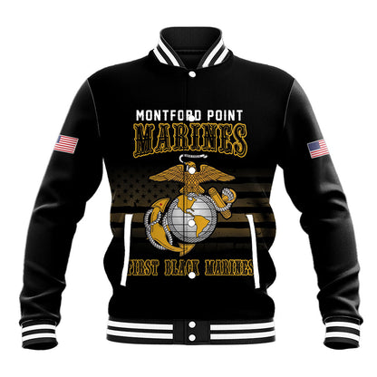 Honoring First Black Marines Baseball Jacket The Montford Point Heroes - African Pride