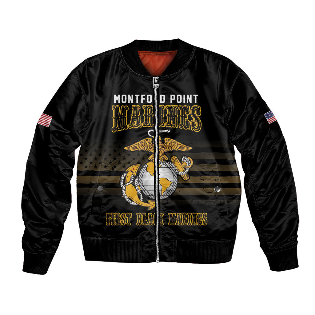 Honoring First Black Marines Bomber Jacket The Montford Point Heroes - African Pride