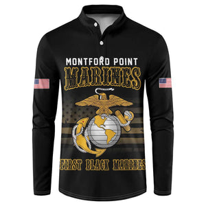 Honoring First Black Marines Button Sweatshirt The Montford Point Heroes