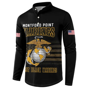 Honoring First Black Marines Button Sweatshirt The Montford Point Heroes
