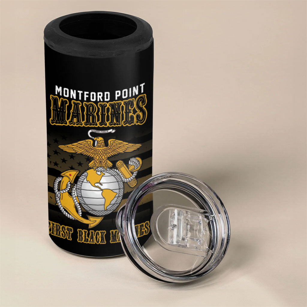 Honoring First Black Marines 4 in 1 Can Cooler Tumbler The Montford Point Heroes - African Pride
