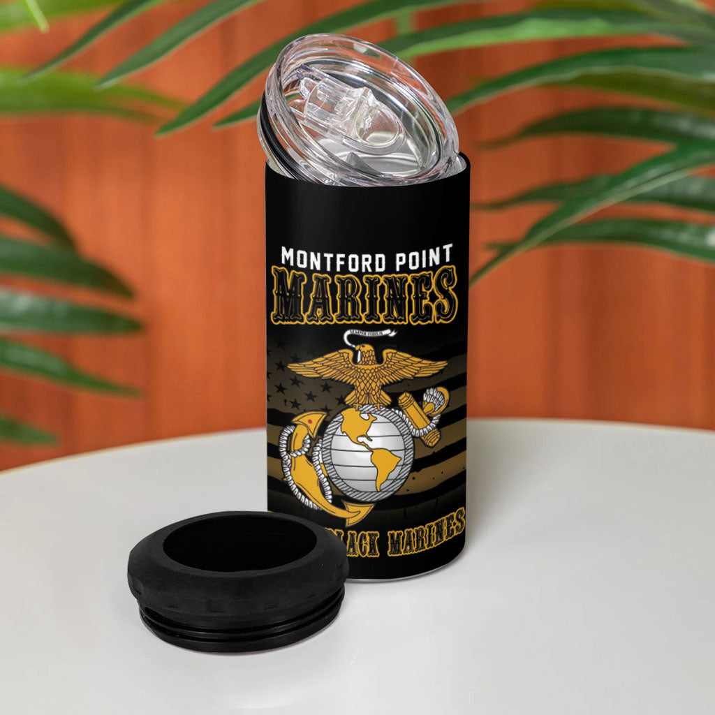Honoring First Black Marines 4 in 1 Can Cooler Tumbler The Montford Point Heroes - African Pride