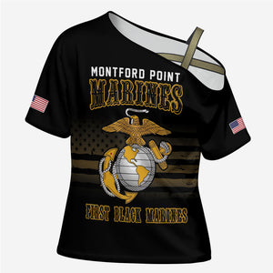 Honoring First Black Marines Cross Shoulder Shirt The Montford Point Heroes