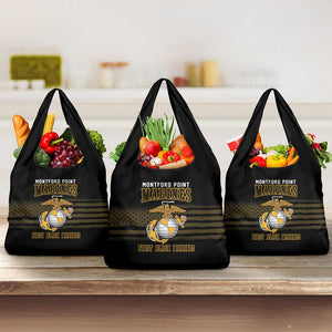 Honoring First Black Marines Grocery Bag The Montford Point Heroes - African Pride