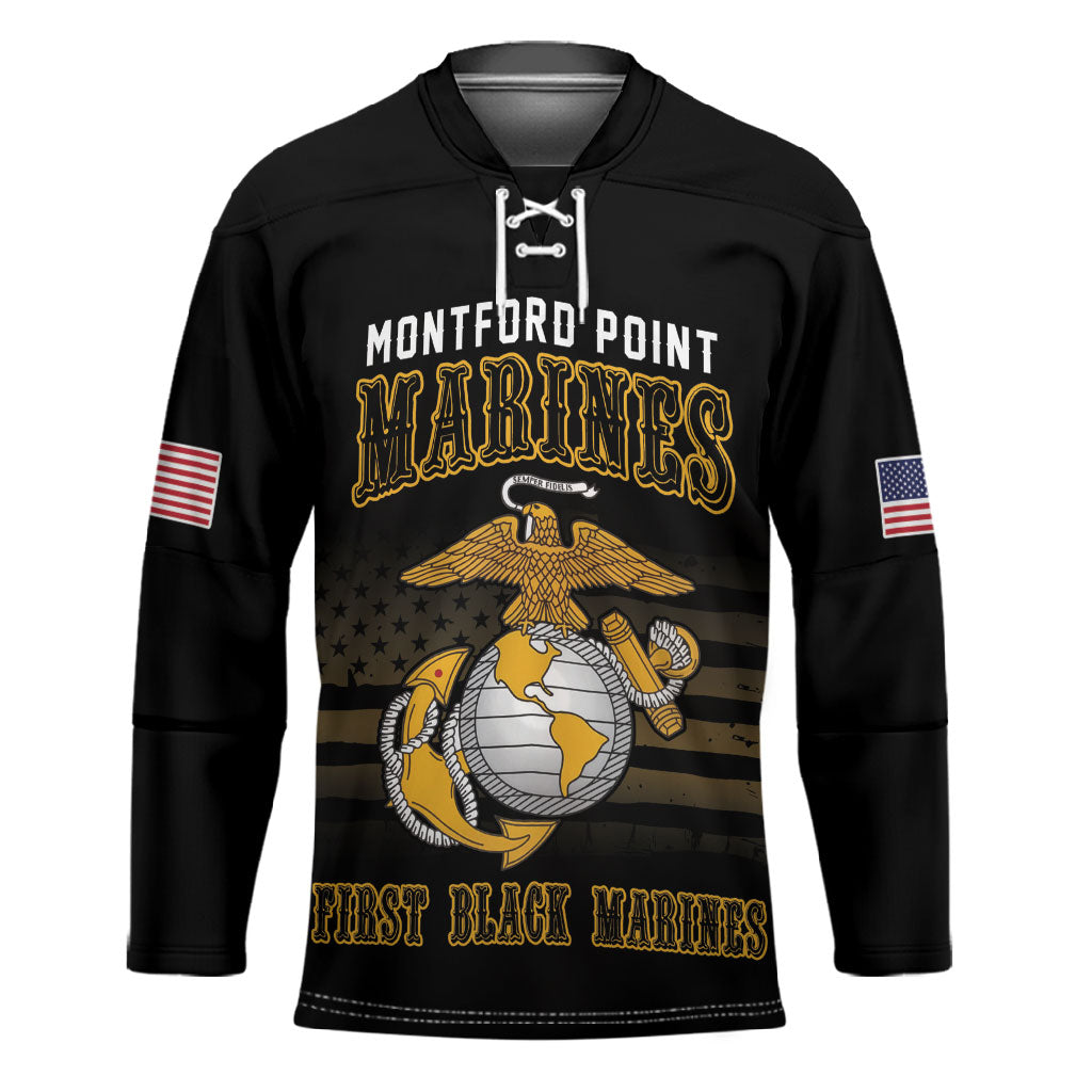 Honoring First Black Marines Hockey Jersey The Montford Point Heroes
