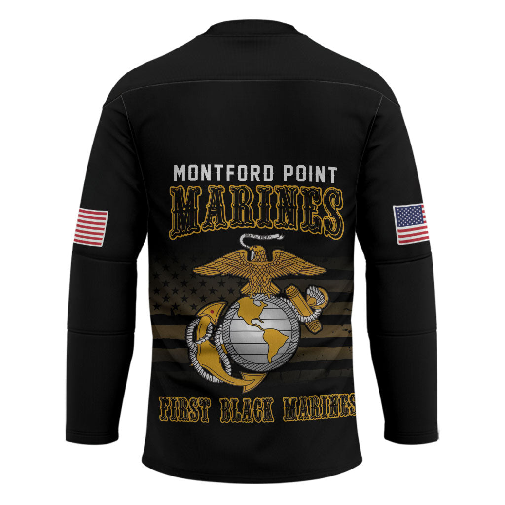 Honoring First Black Marines Hockey Jersey The Montford Point Heroes