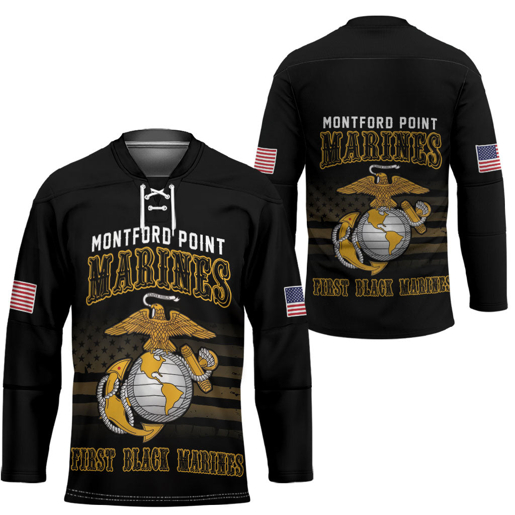 Honoring First Black Marines Hockey Jersey The Montford Point Heroes