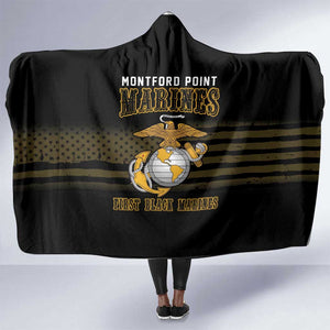Honoring First Black Marines Hooded Blanket The Montford Point Heroes - African Pride