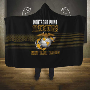 Honoring First Black Marines Hooded Blanket The Montford Point Heroes - African Pride