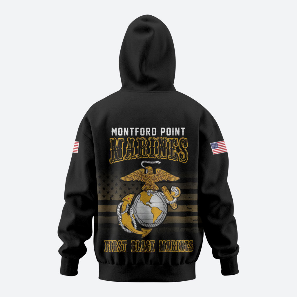 Honoring First Black Marines Hoodie The Montford Point Heroes - African Pride