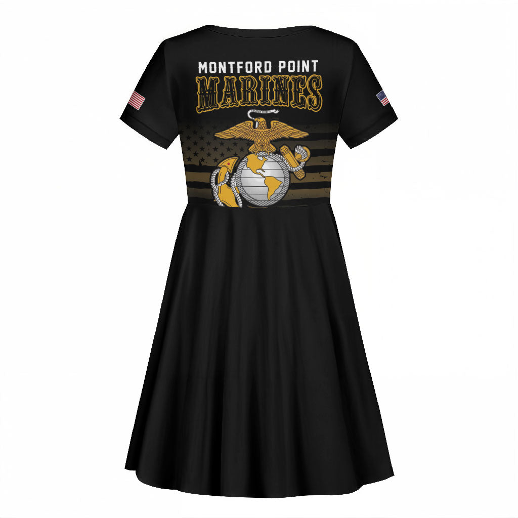 Honoring First Black Marines Kid Short Sleeve Dress The Montford Point Heroes LT18