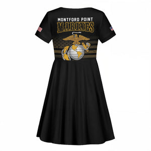 Honoring First Black Marines Kid Short Sleeve Dress The Montford Point Heroes LT18